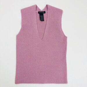 Kenneth Cole Knit Tank Top Women's Size XS Dusty Rose Y2K Feminine Coquette